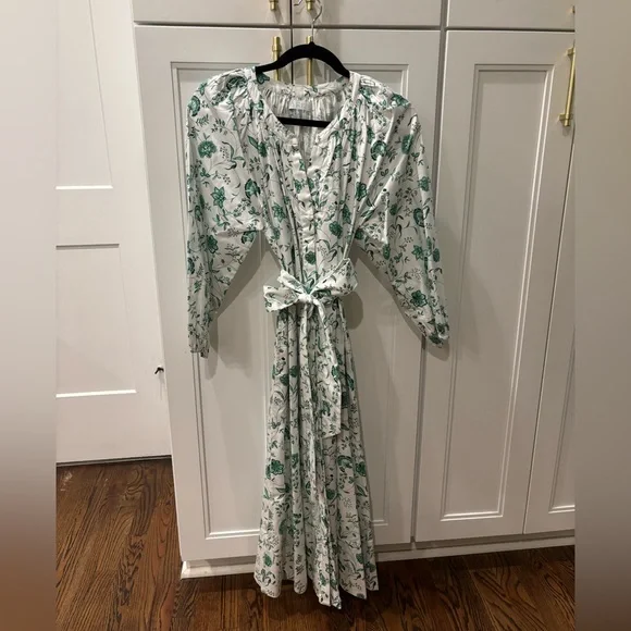 Lake Pajamas - Floral White Midi Dress - Picture 4 of 7